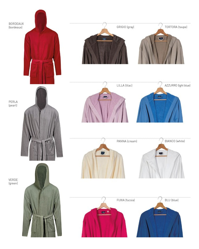 Accappatoio uomo donna microspugna art Vingi Lisbona + colori Vingi