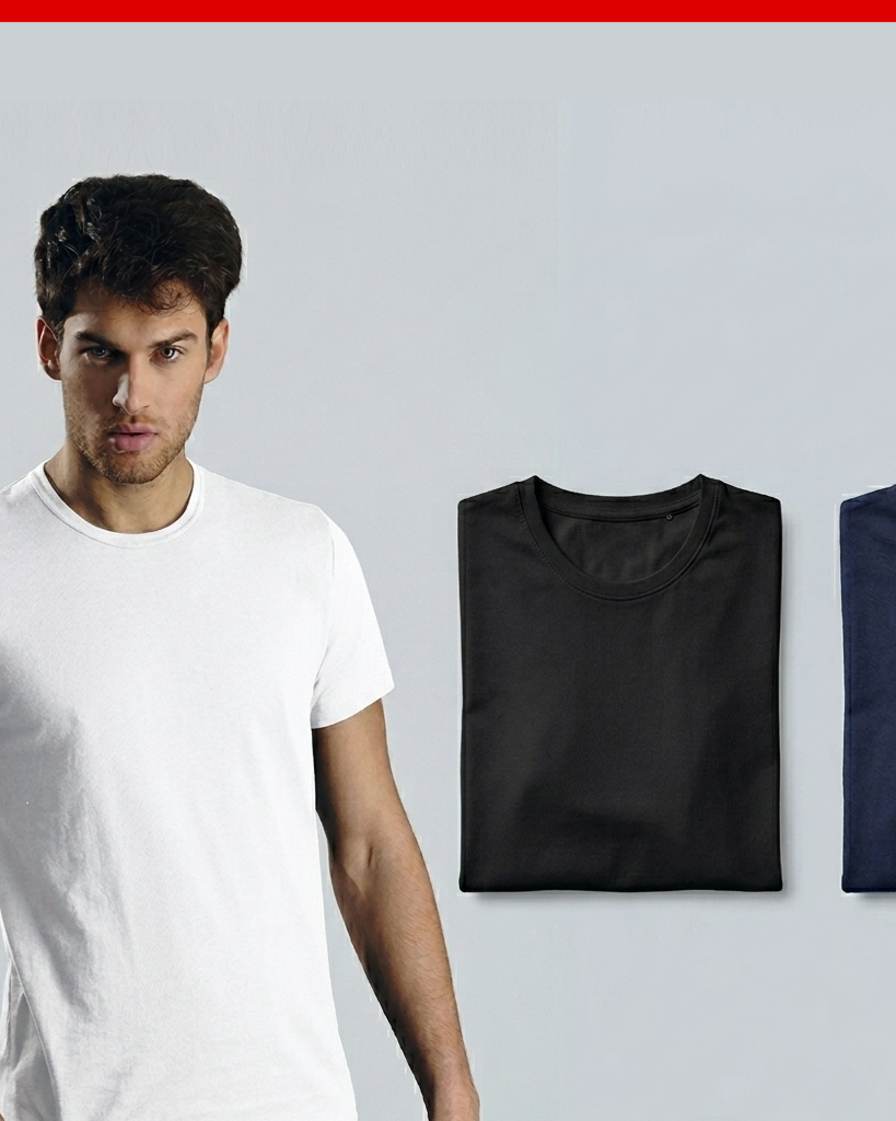 T-shirt maglia girocollo Uomo caldo cotone Kissimo WM 400 Kissimo Biancaluna