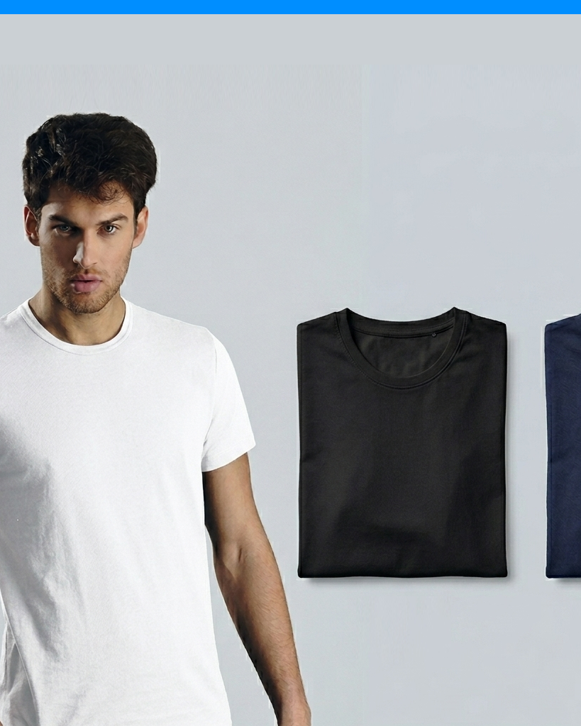 T-shirt maglia girocollo Uomo cotone Kissimo WM 111 Kissimo Biancaluna