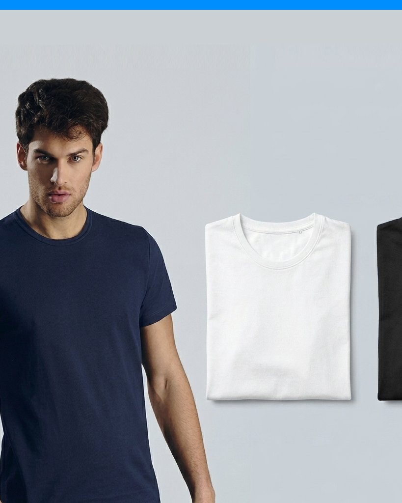 T-shirt maglia girocollo Uomo cotone Kissimo WM 111 Kissimo Biancaluna