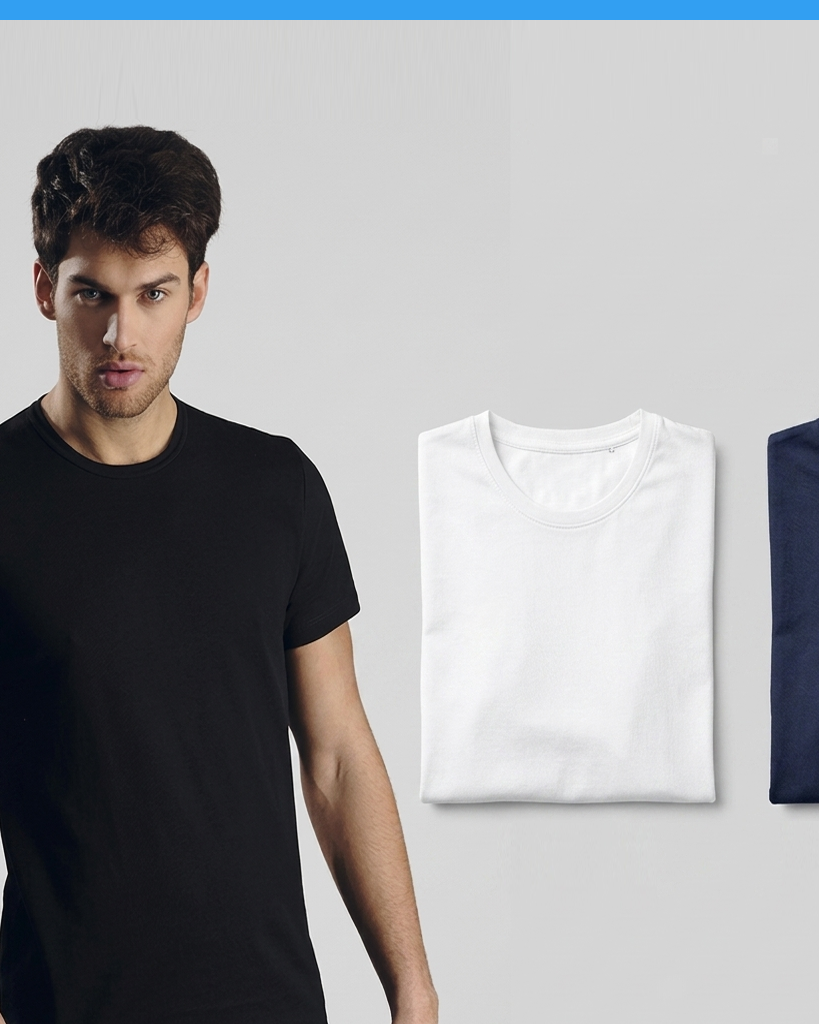 T-shirt maglia girocollo Uomo cotone Kissimo WM 111 Kissimo Biancaluna