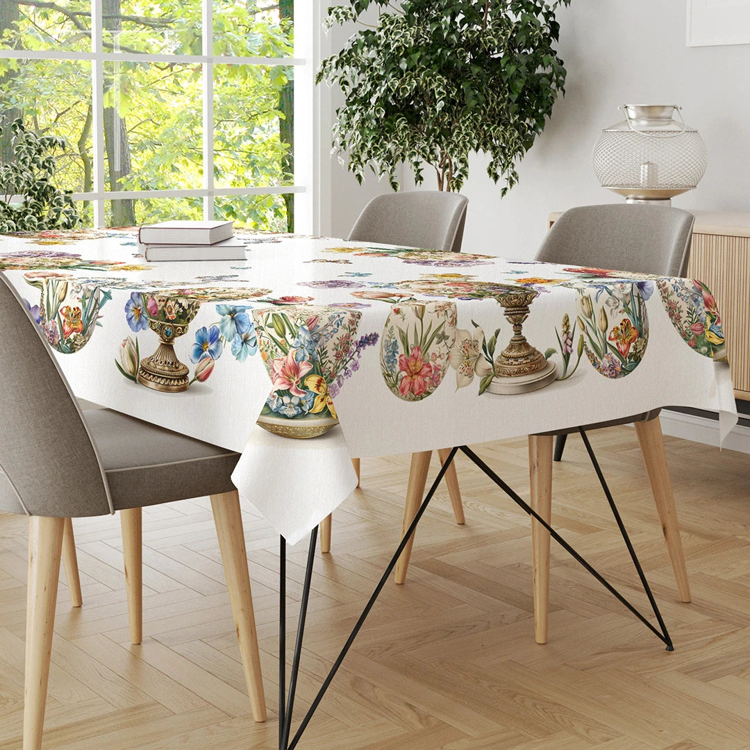 Tovaglia pasquale in cotone stampato 140x240 12 posti art Tiffany06 Vingi