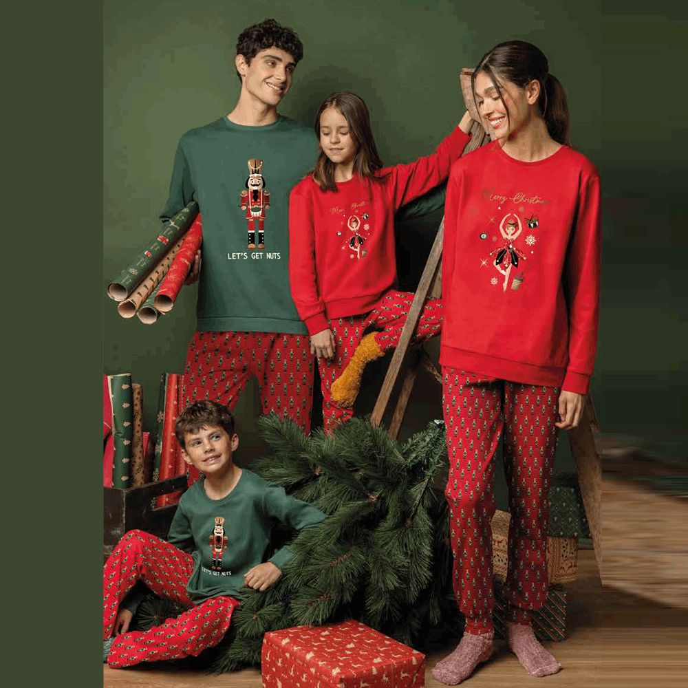 Pigiama Natalizio Family coordinato Uomo Donna Bimbo Bimba schiaccianoci Disney