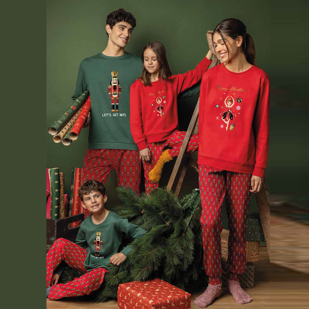 Pigiama Natalizio Family coordinato Uomo Donna Bimbo Bimba schiaccianoci Disney