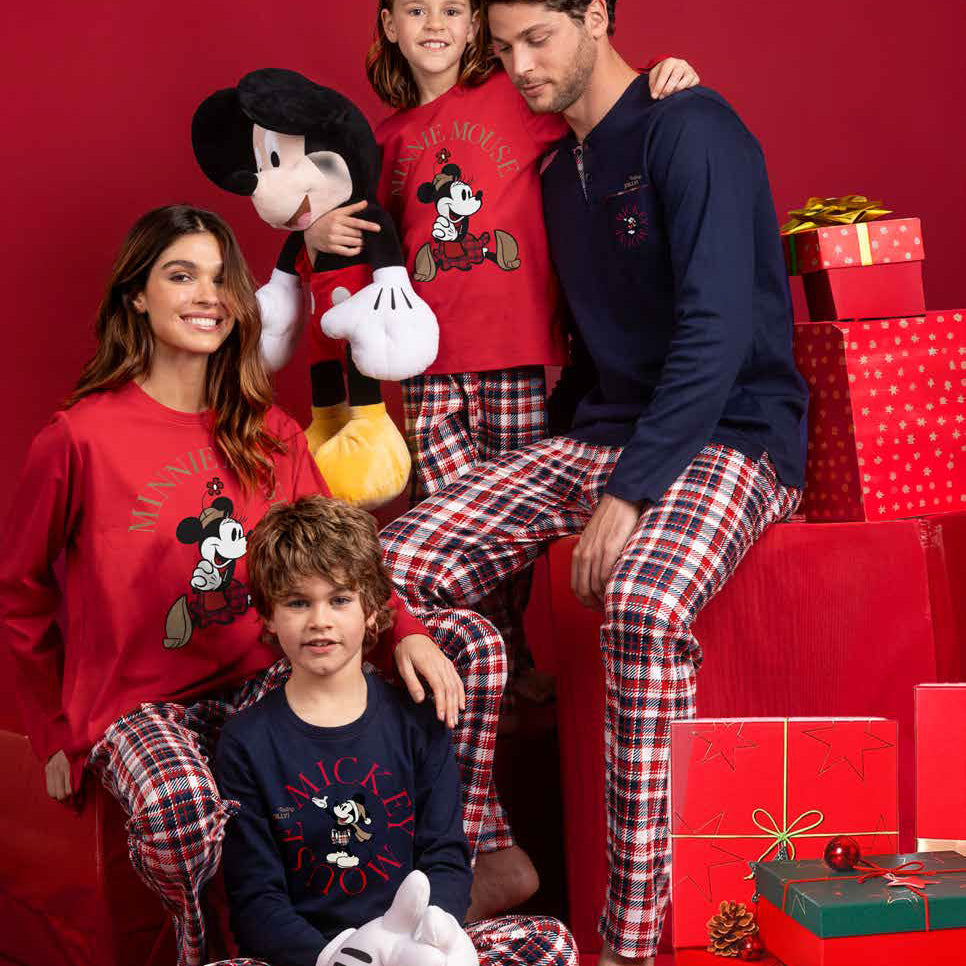 Pigiama Natalizio Disney Family coordinato Uomo Donna Bimbo Bimba art 62195 62686 Disney