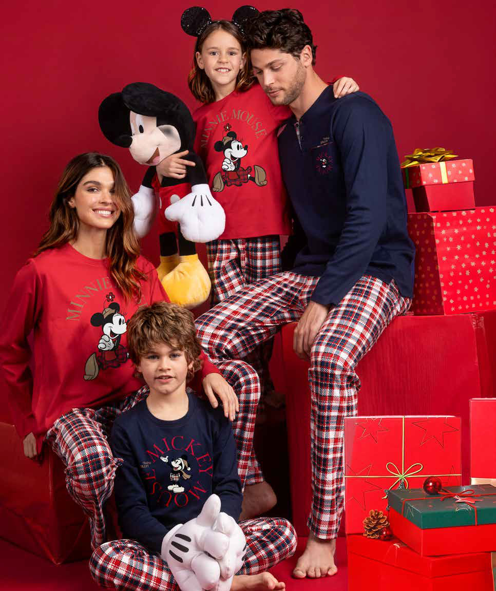 Pigiama Natalizio Disney Family coordinato Uomo Donna Bimbo Bimba art 62195 62686 Disney