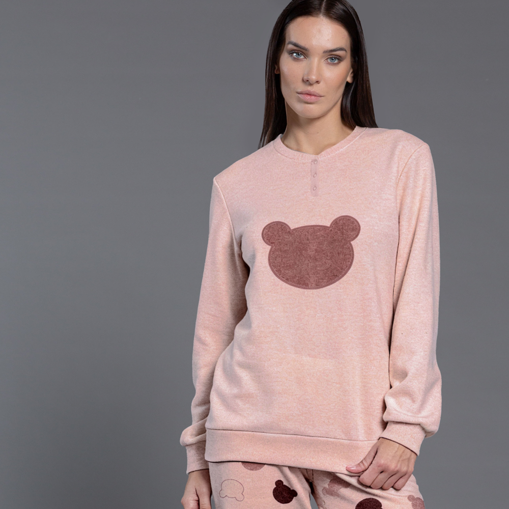 Pigiama Donna invernale in Punto Milano art kissimo 26D25001 Kissimo Biancaluna