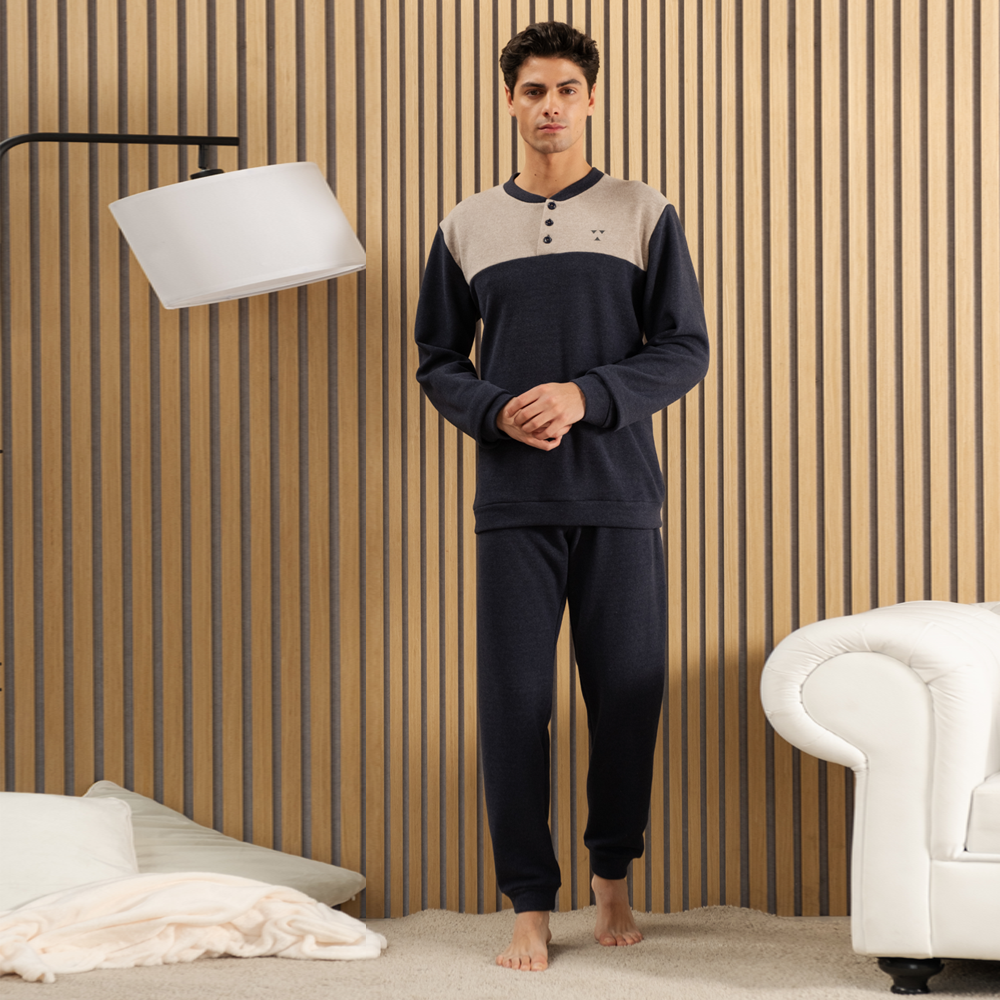 Pigiama Uomo invernale Punto Milano kissimo 15024 Grigio Kissimo Biancaluna