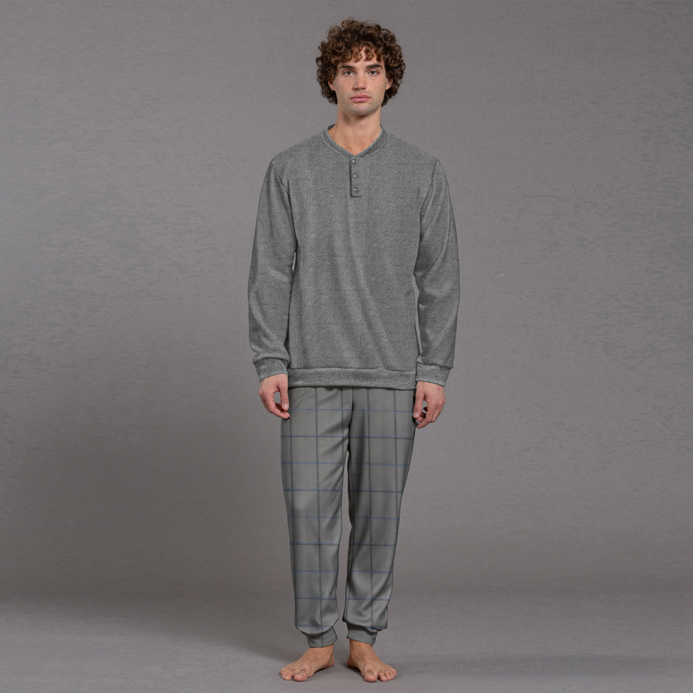 Pigiama Uomo invernale Punto Milano kissimo 26U15002 grigio Kissimo Biancaluna