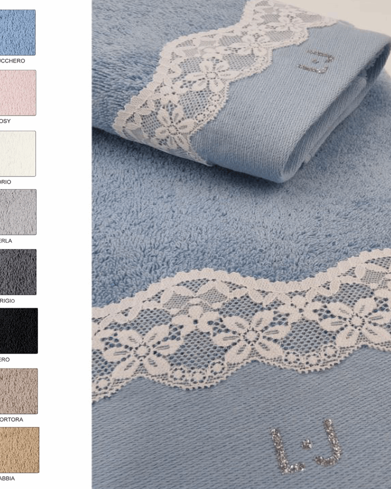 Set asciugamani viso e ospite in spugna LIU JO art Pizzo Onda Liu Jo