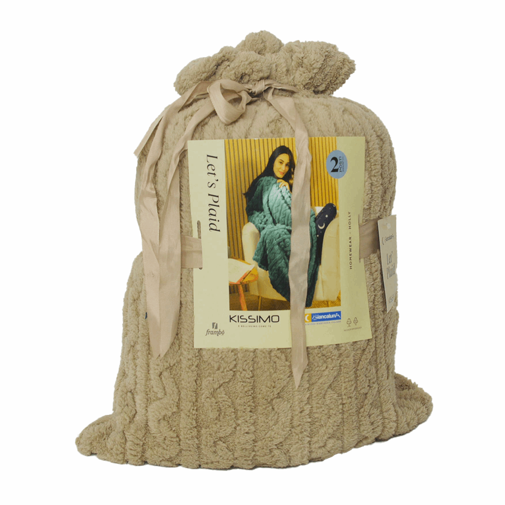 Coperta Plaid Kissimo art holly Intreccio Kissimo Biancaluna