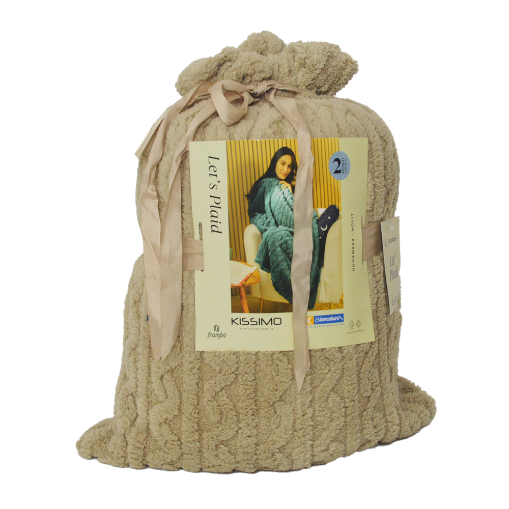 Coperta Plaid Kissimo art holly Intreccio Kissimo Biancaluna