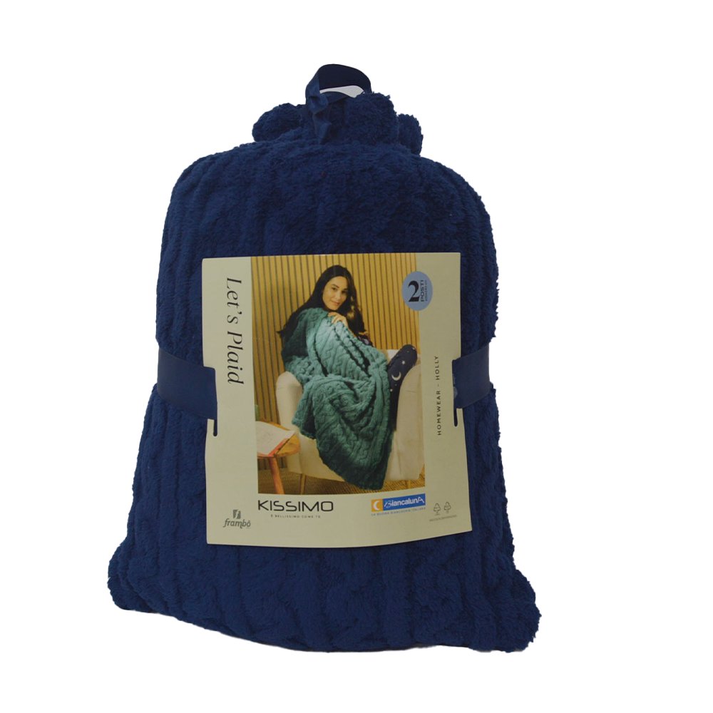 Coperta Plaid Kissimo art holly Intreccio Kissimo Biancaluna