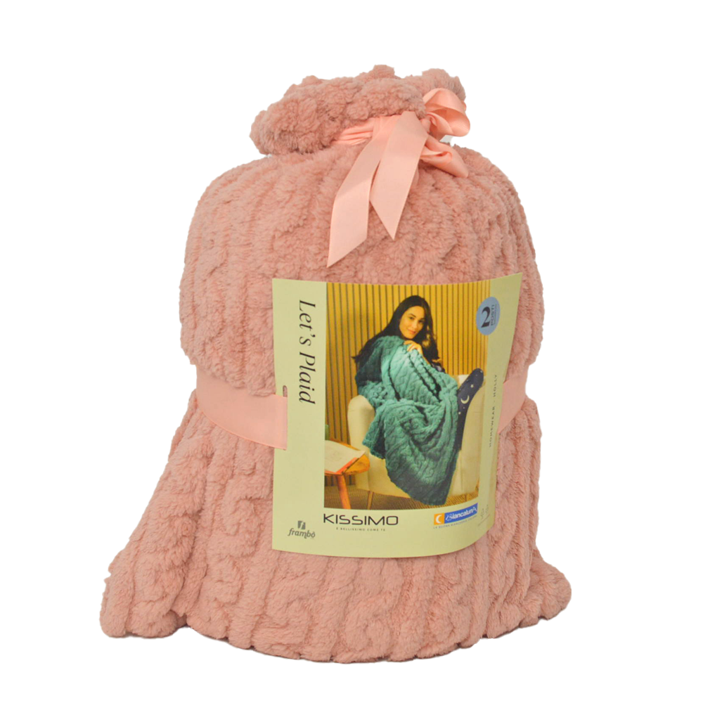 Coperta Plaid Kissimo art holly Intreccio Kissimo Biancaluna