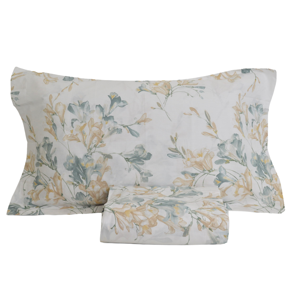 Completo lenzuola matrimoniale in Percalle di cotone 100% RB01 Rebecca Home
