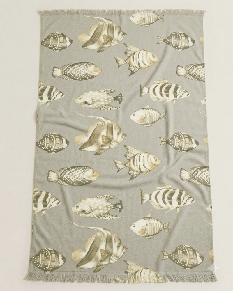 Telo Mare Fouta Micro Spugna Stampato art Oceano + colori Cavalieri Piazza Pitti