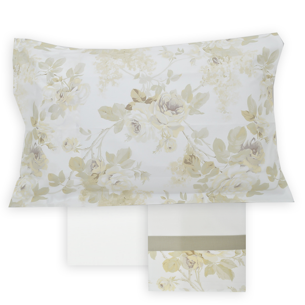 Pearl white double bed sheets art Ninfa