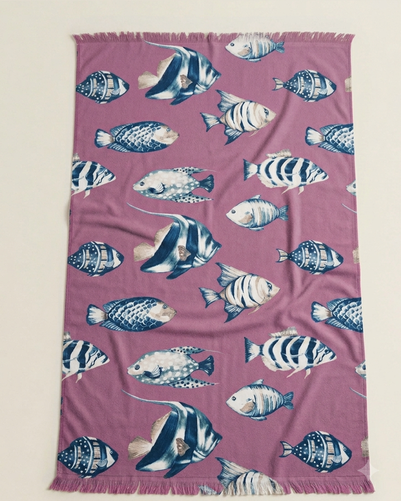 Telo Mare Fouta Micro Spugna Stampato art Oceano + colori Cavalieri Piazza Pitti