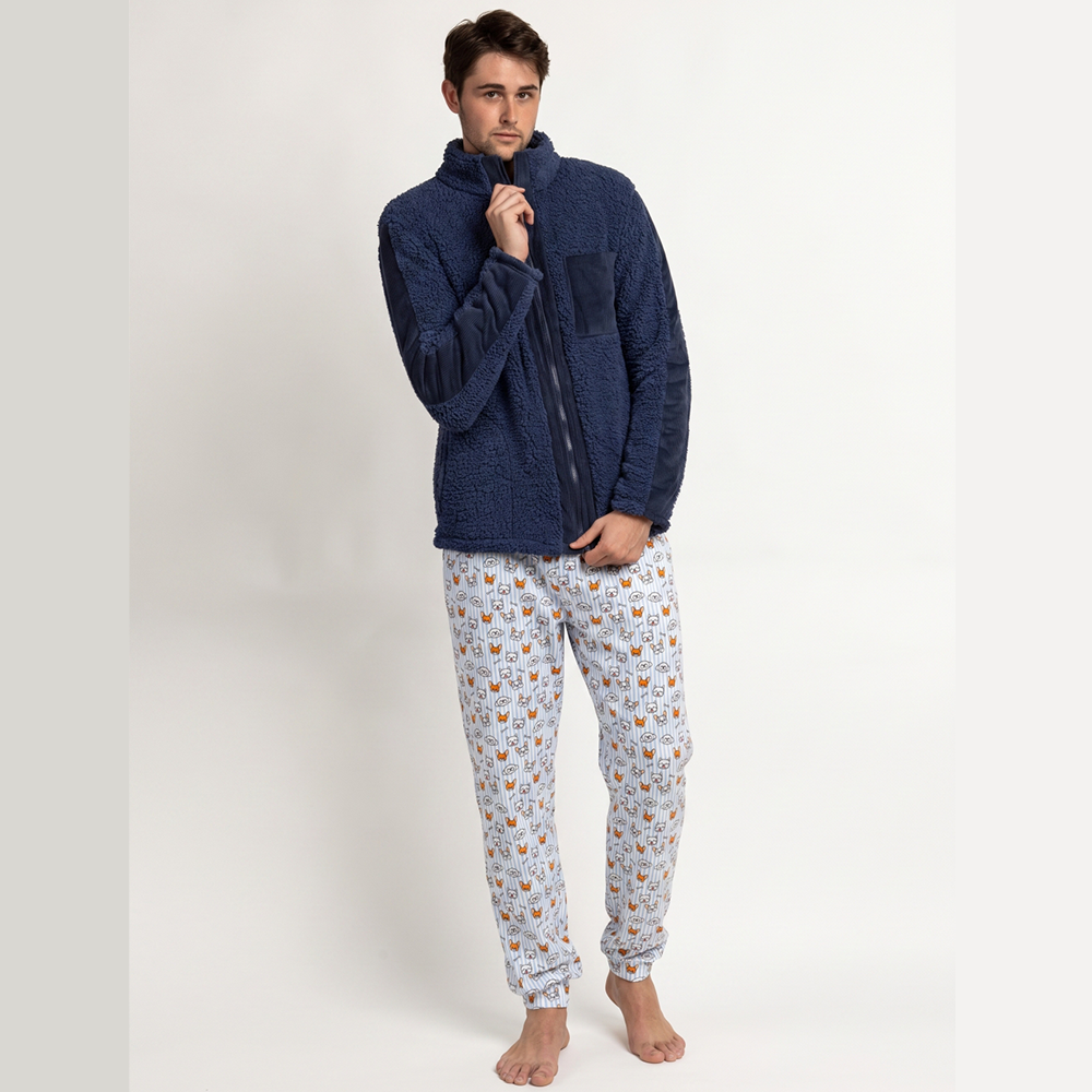 Vestaglia Uomo invernale ADMAS Ski Club 67428 blu Admas