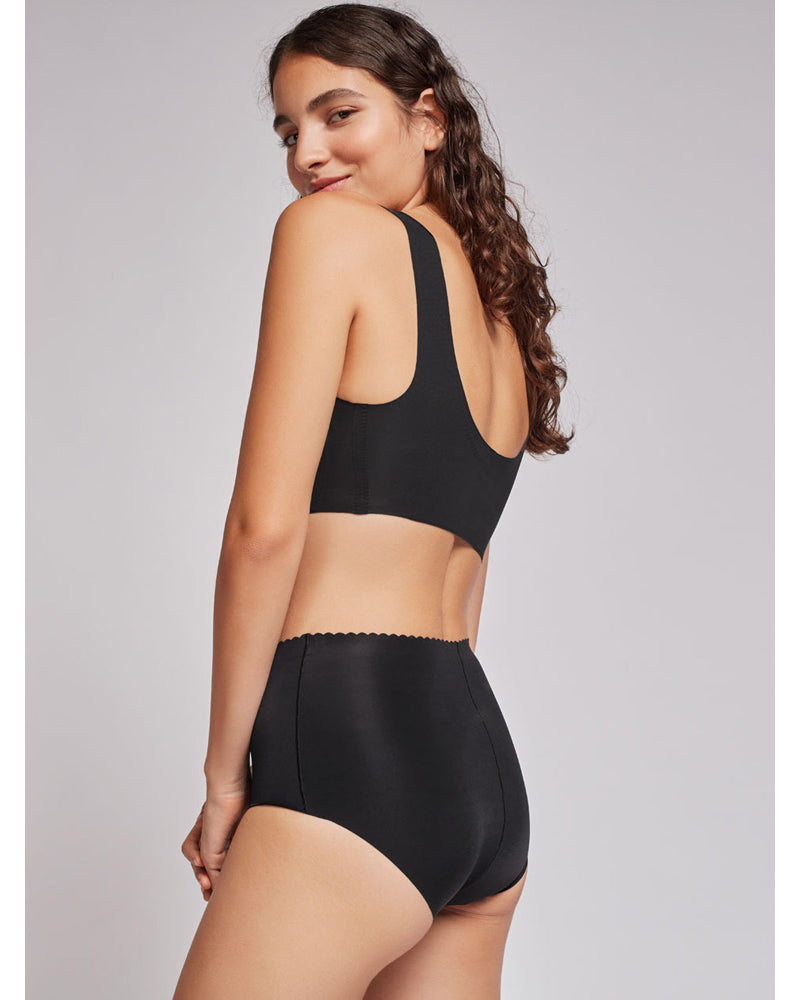 Gisela Slip Donna Vita Alta 1/0212 col Nero/ Nudo Gisela