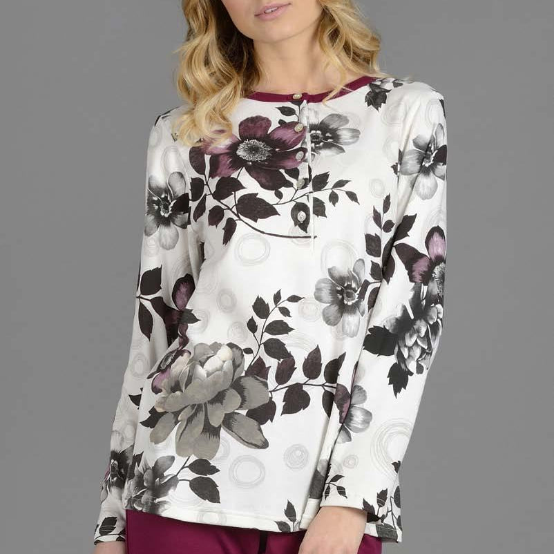 Pigiama Donna Manuela Confezioni floreale art 3728 Caldo Cotone