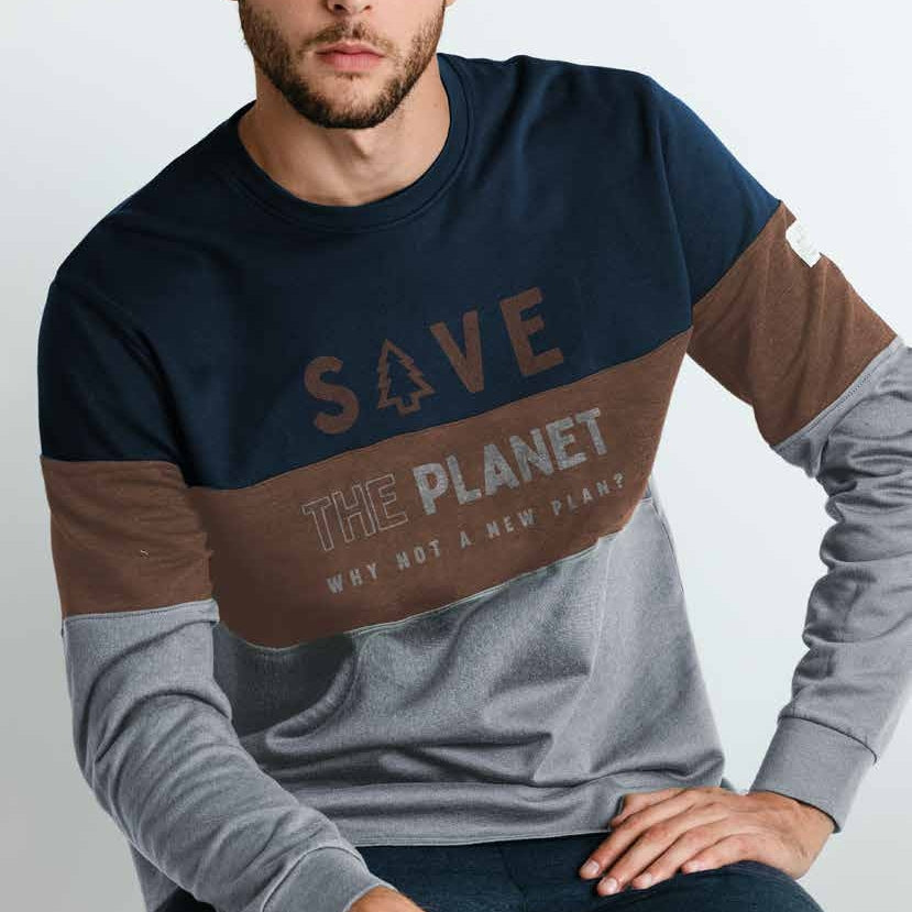 Pigiama a maniche lunghe a righe Save Tree da uomo NEW PLAN