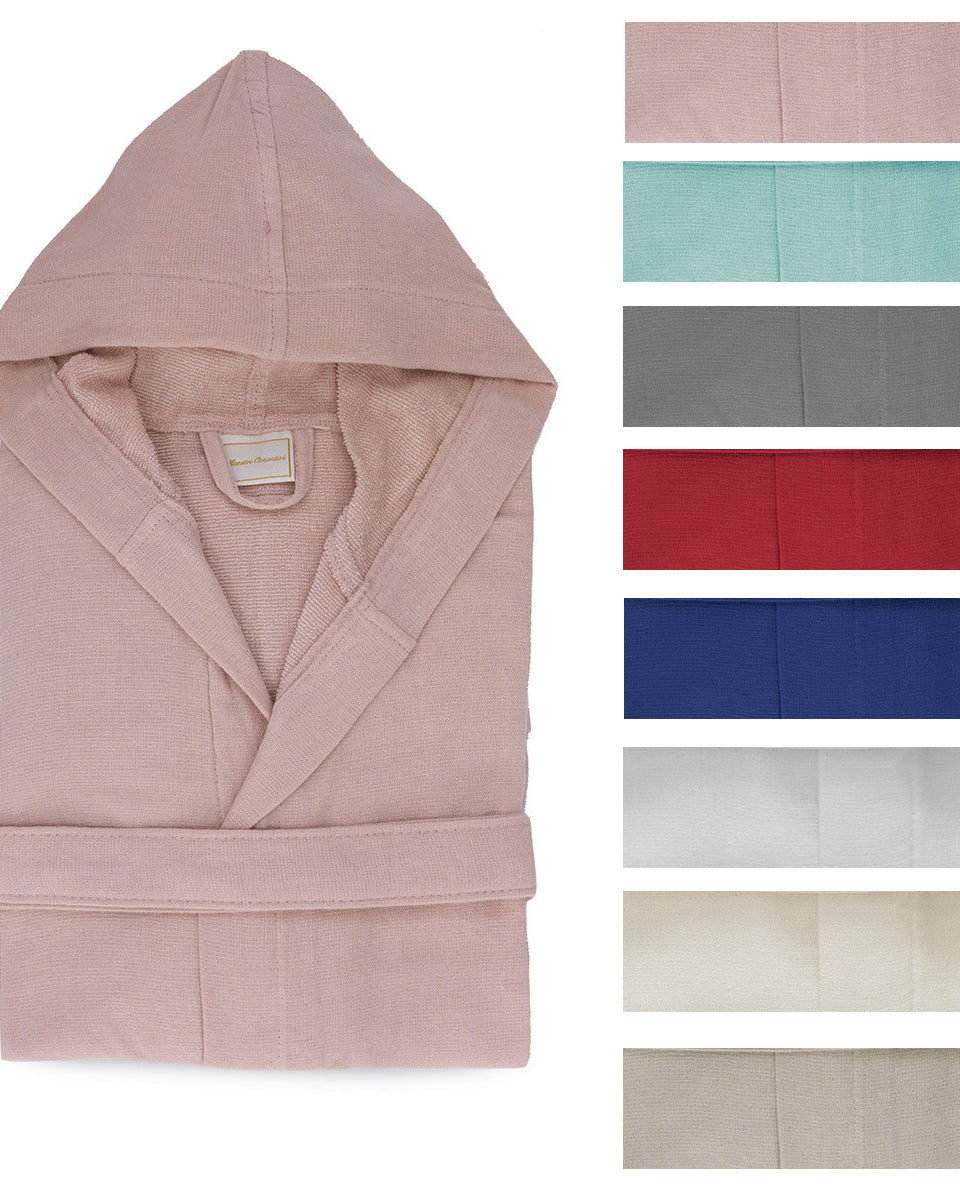 Accappatoio uomo donna in microspugna di Maestri Cotonieri con cappuccio unisex Maestri Cotonieri
