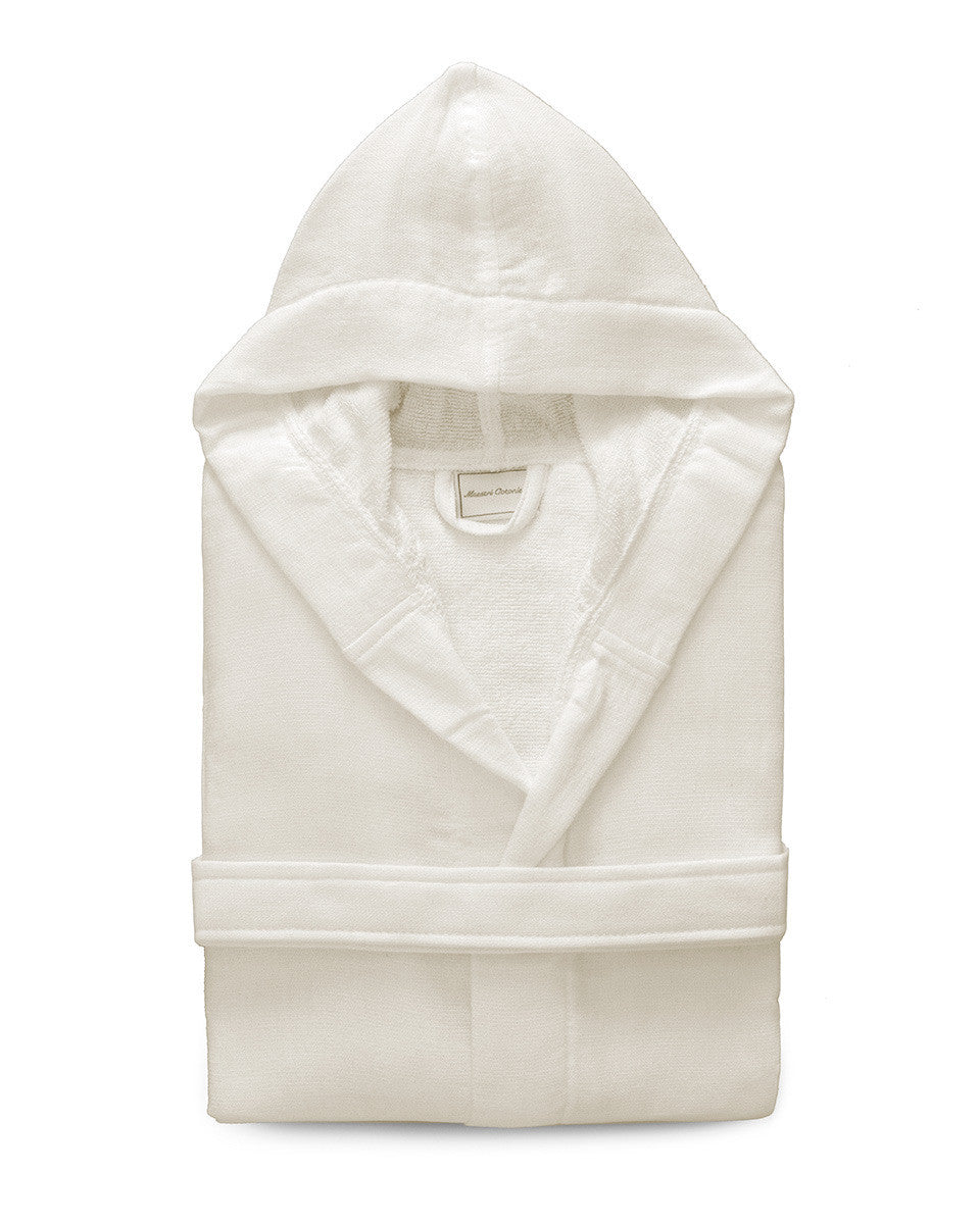 Accappatoio uomo donna in microspugna di Maestri Cotonieri con cappuccio unisex Maestri Cotonieri