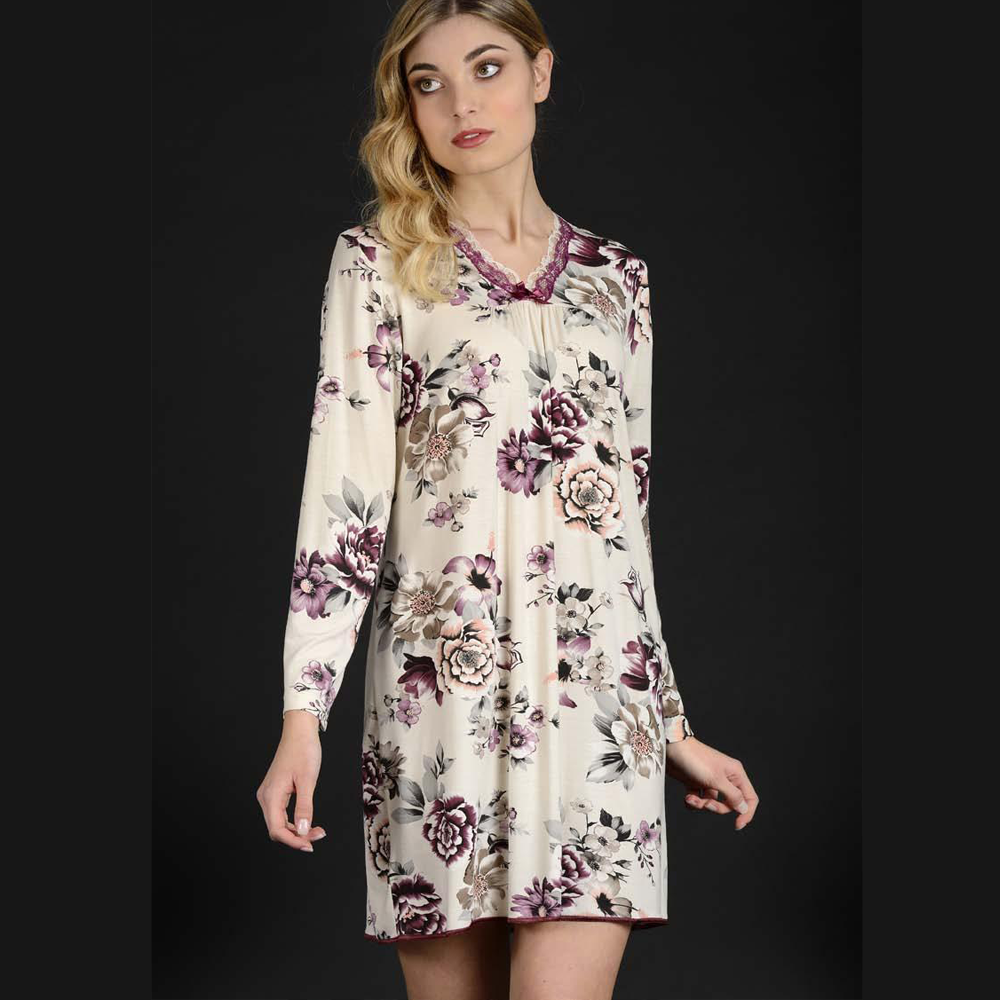 Camicia Donna Manuela Confezioni floreale art 5393 Cotone micromodal