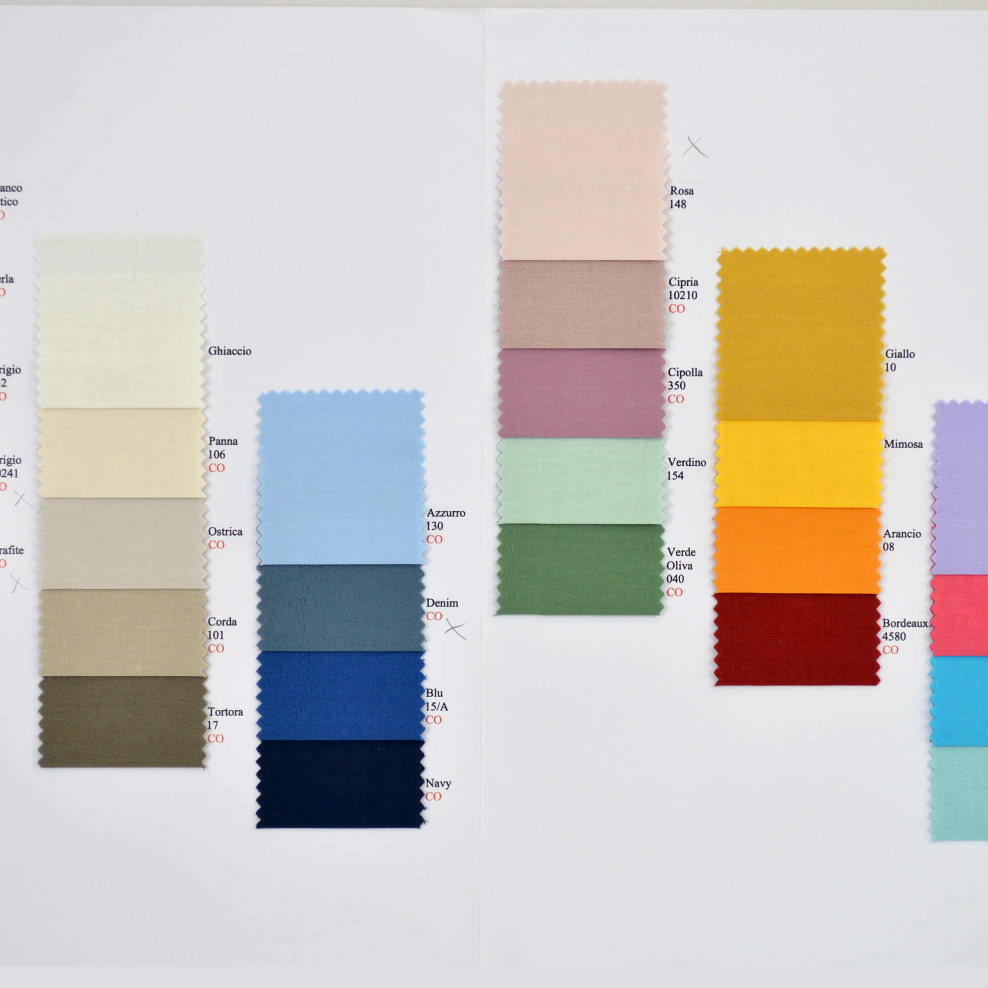 Cartella colori vasta scelta lenzuola sfuse cavalieri piazza pitti firenze , articolo Lara