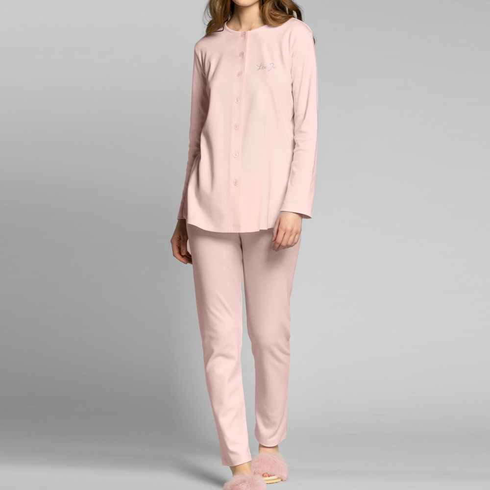 Pigiama Liu Jo donna caldo cotone aperto www.dimaiolobiancheria.it