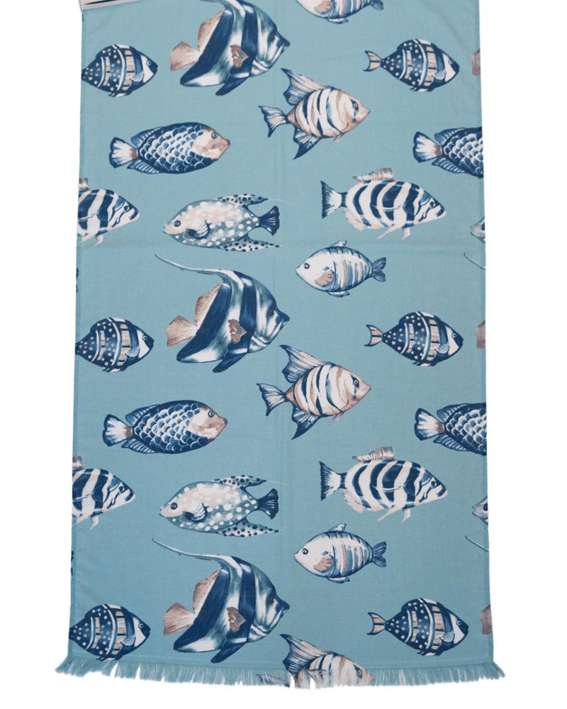 Telo Mare Fouta Micro Spugna Stampato art Oceano + colori Cavalieri Piazza Pitti