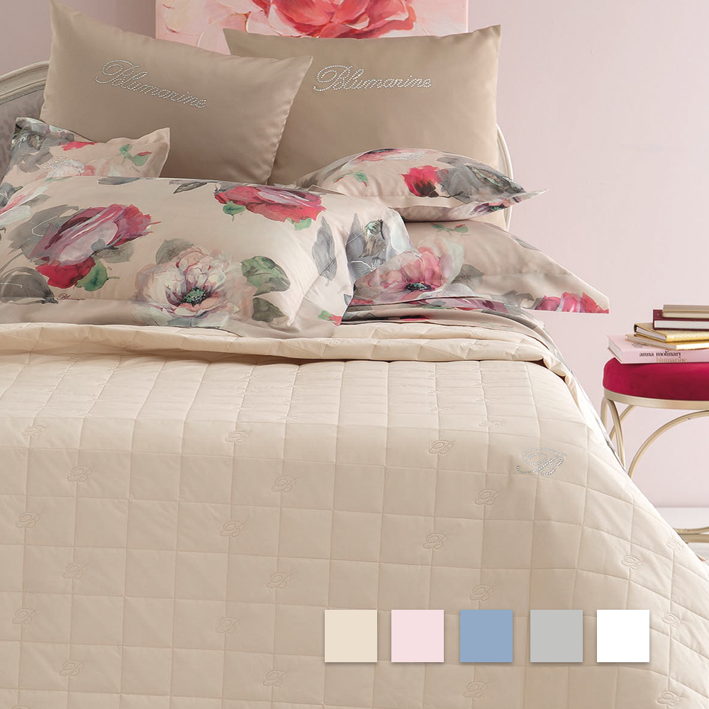 blumarine copriletto trapuntato blu valentina