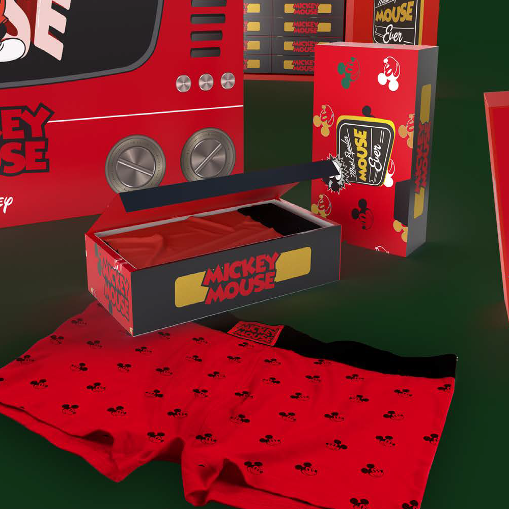 Boxer uomo Rosso Disney art 48521