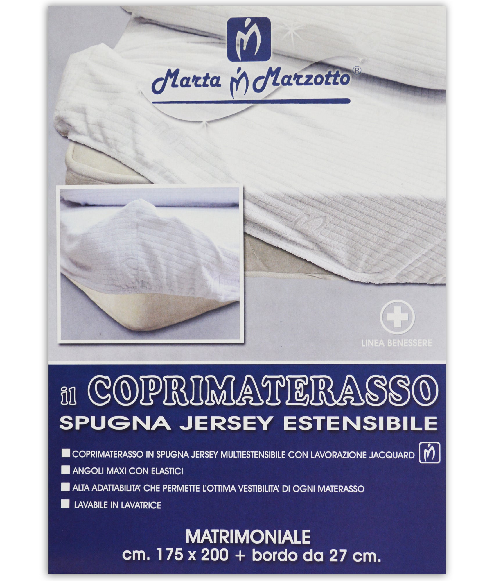 Coprimaterasso Marta Marzotto Spugna Jersey Linea Benessere
