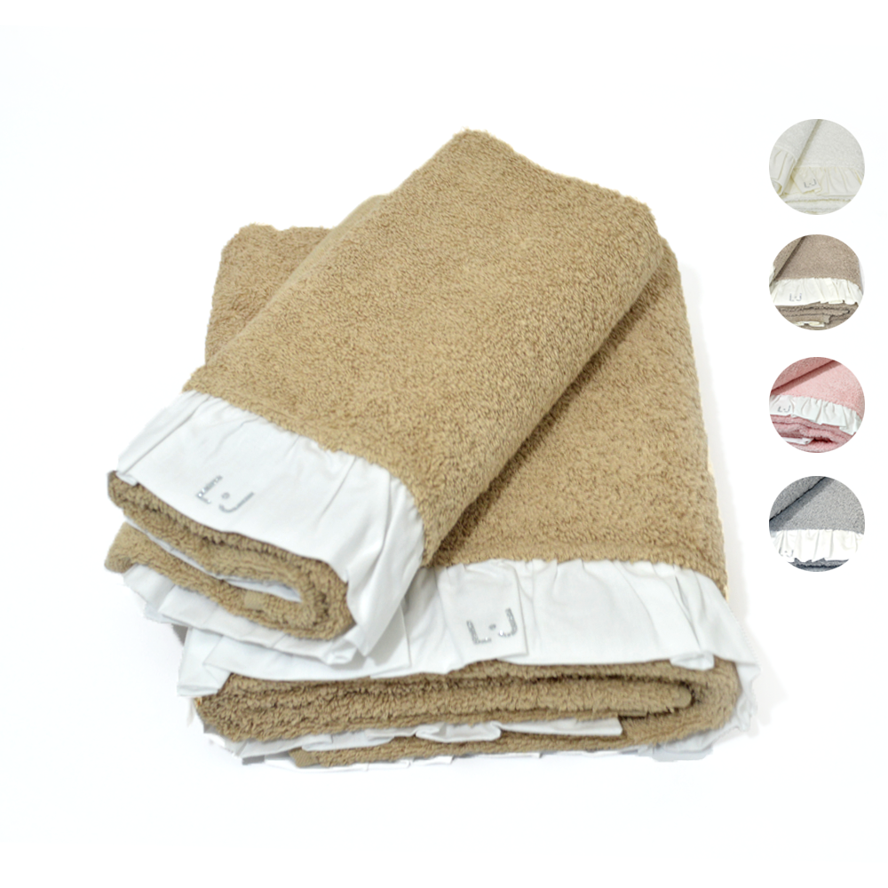 spugna liu jo frappe con balza rouche colore bianco acorio rosa beige tortora grigio rosa