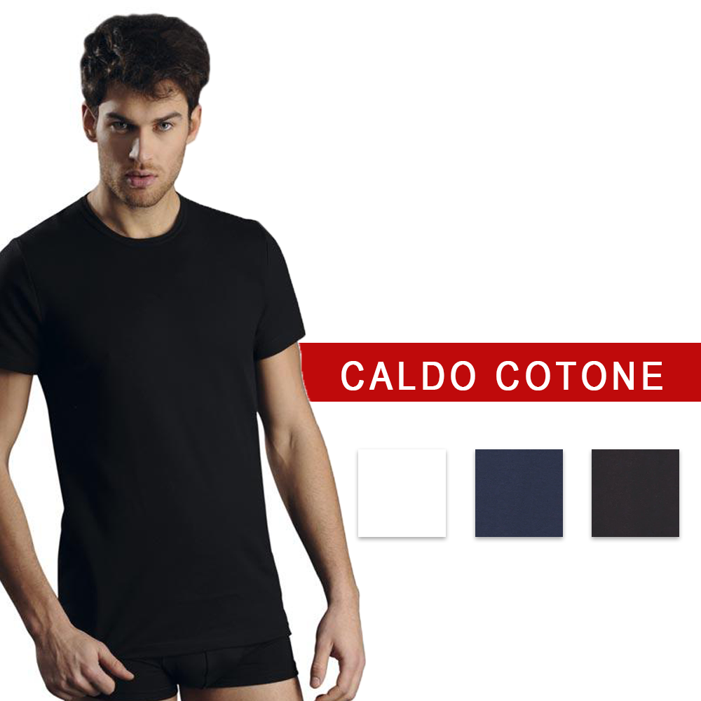 T-shirt girocollo Uomo caldo cotone