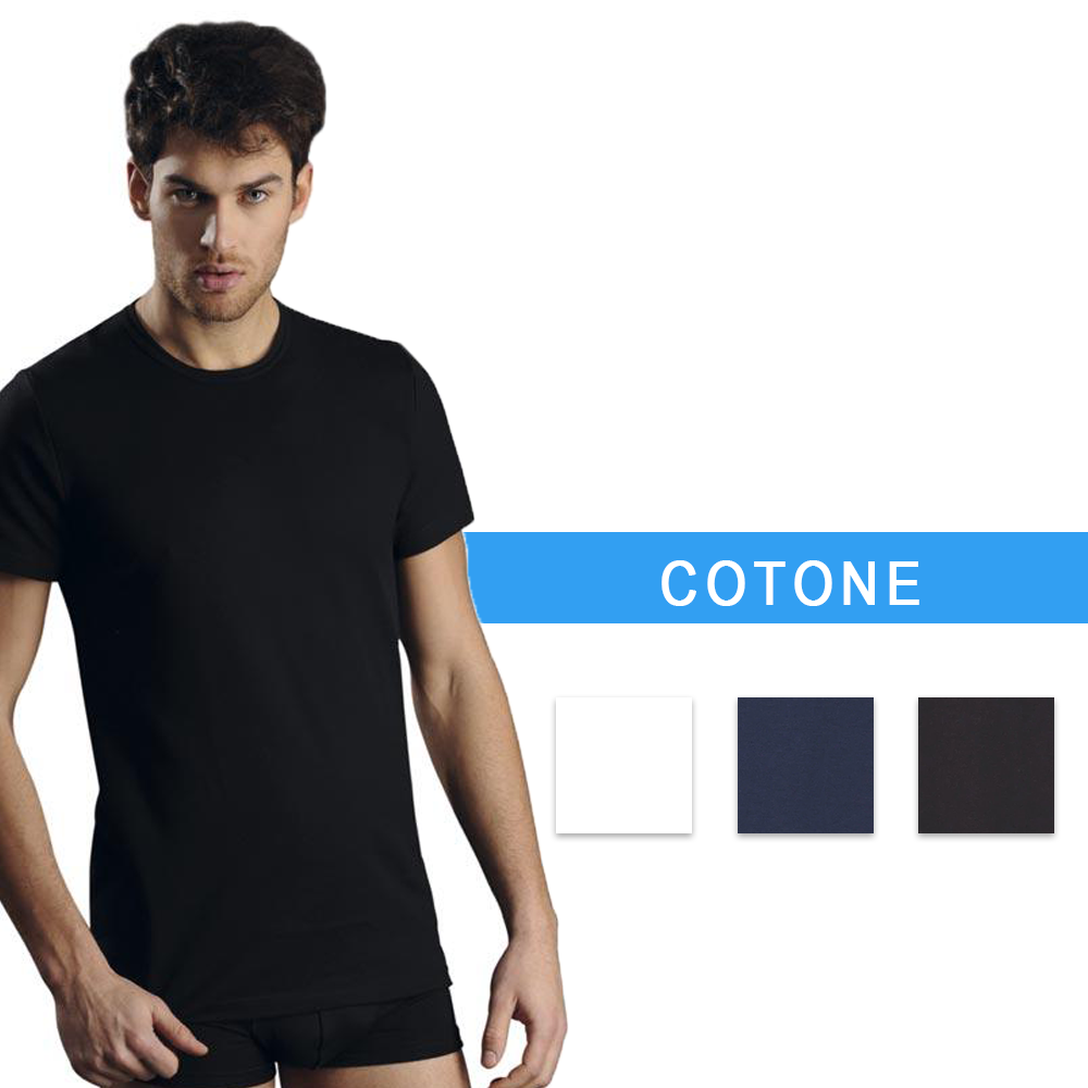 T-shirt girocollo Uomo cotone