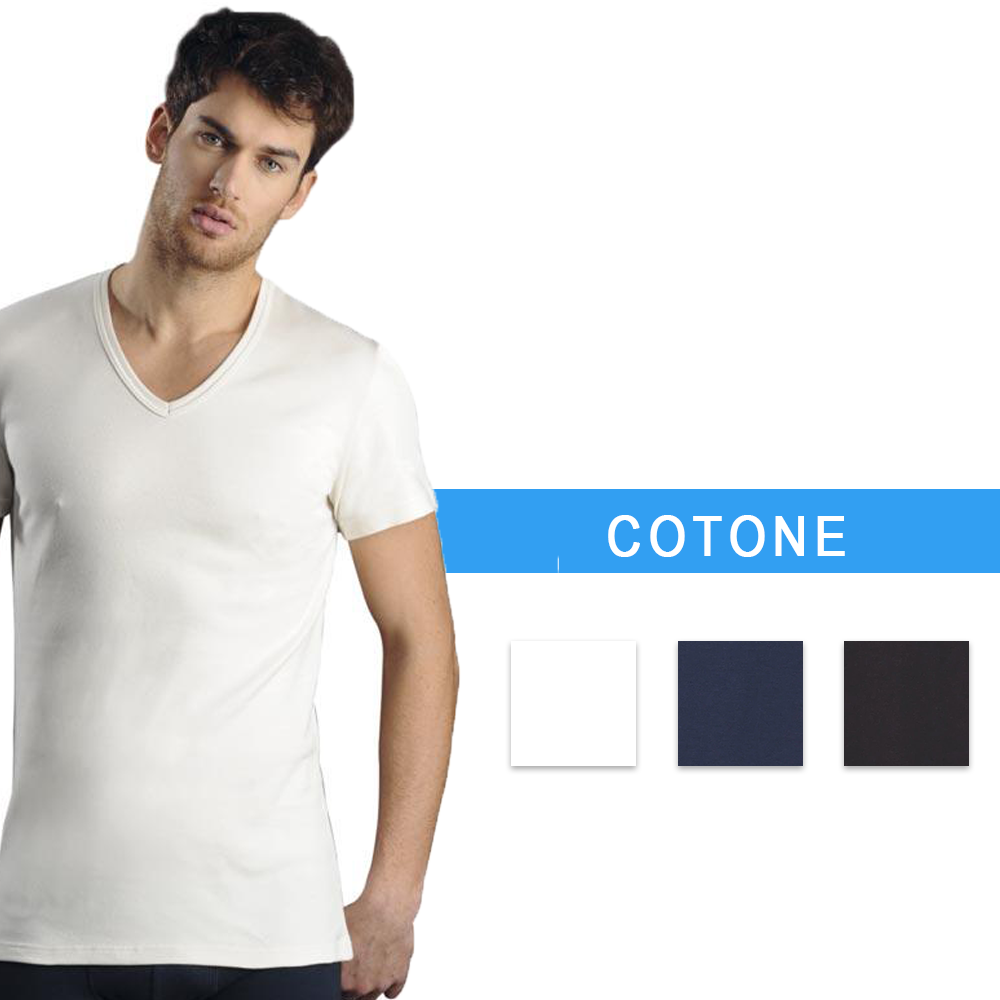 T-shirt scollo a V Uomo cotone Kissimo