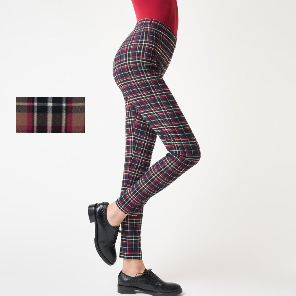 Leggings Donna con motivo scozzese, disponibile in due varianti colore - Cammello -Grigio