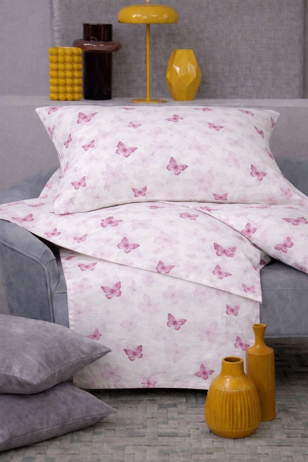 Completo lenzuola matrimoniale in Percalle di cotone 100% Rebecca Home