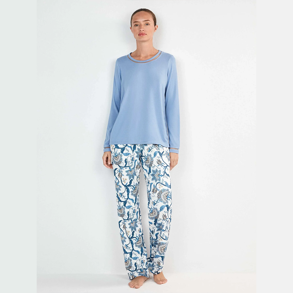 Pigiama invernale Donna Gisela 20440 celeste Gisela