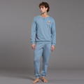 Pigiama Uomo invernale Kissimo Biancaluna 100% Cotone Caldo Kissimo Biancaluna