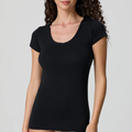 Maglia donna Jadea 4181 manica corta cotone modal girocollo scollo lollo  + colori Jadea