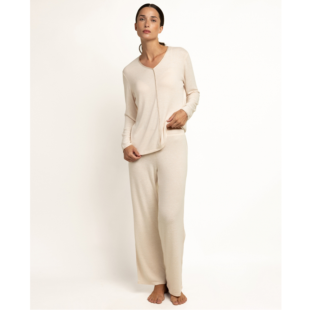 Pigiama Donna invernale velour Admas 63627 beige Admas