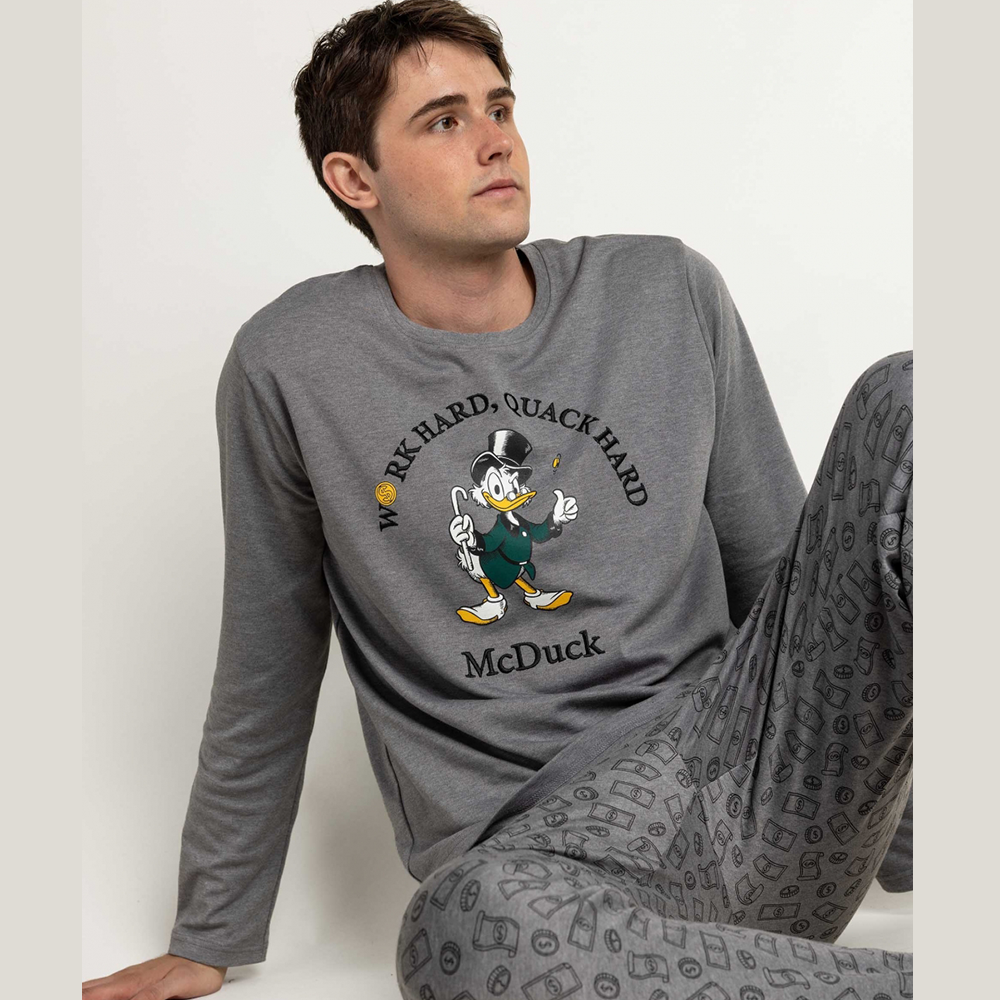 Pigiama Uomo invernale Disney caldo cotone Paperone 64909 Disney
