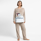 Pigiama Donna invernale Snoopy peanuts in coral 64992 Admas