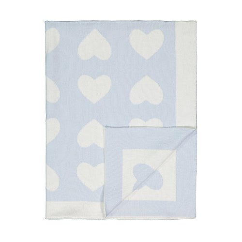 Mary plaid Baby blanket with hearts in two-tone cotton + colours 