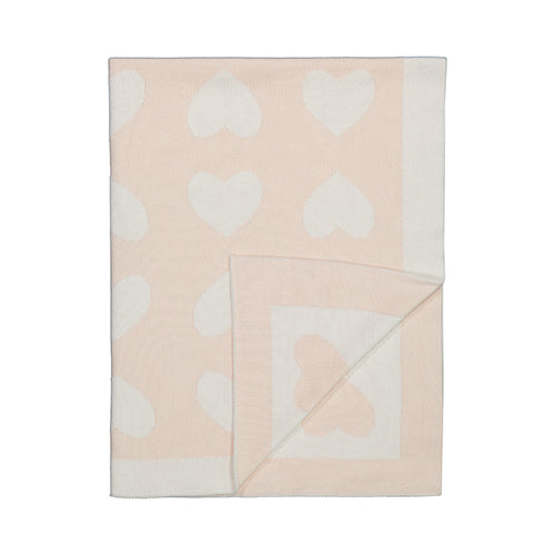 Mary plaid Baby blanket with hearts in two-tone cotton + colours 