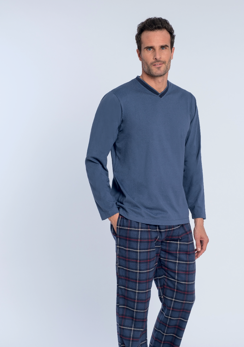 Pigiami Disney Pigiami Uomo Tezenis Inverno 2022 Tartan Tezenis